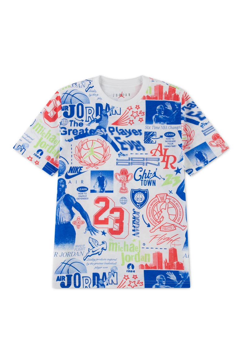 Kids' MJ Billboard Print T-Shirt, Main, color, WHITE