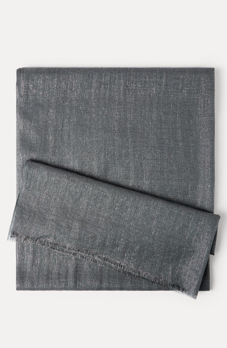 Brunello Cucinelli Sparkling scarf, Alternate, color, Anthracite