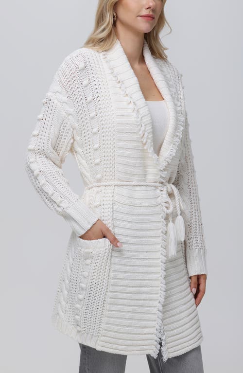 525 AMERICA 525 PENELOPE FRAY CABLE STITCH CARDIGAN