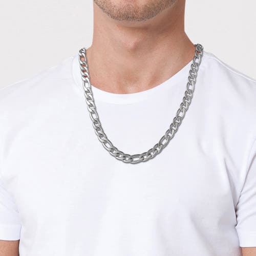 Lucky Brand Stainless Steel Figaro Chain & Bracelet Set