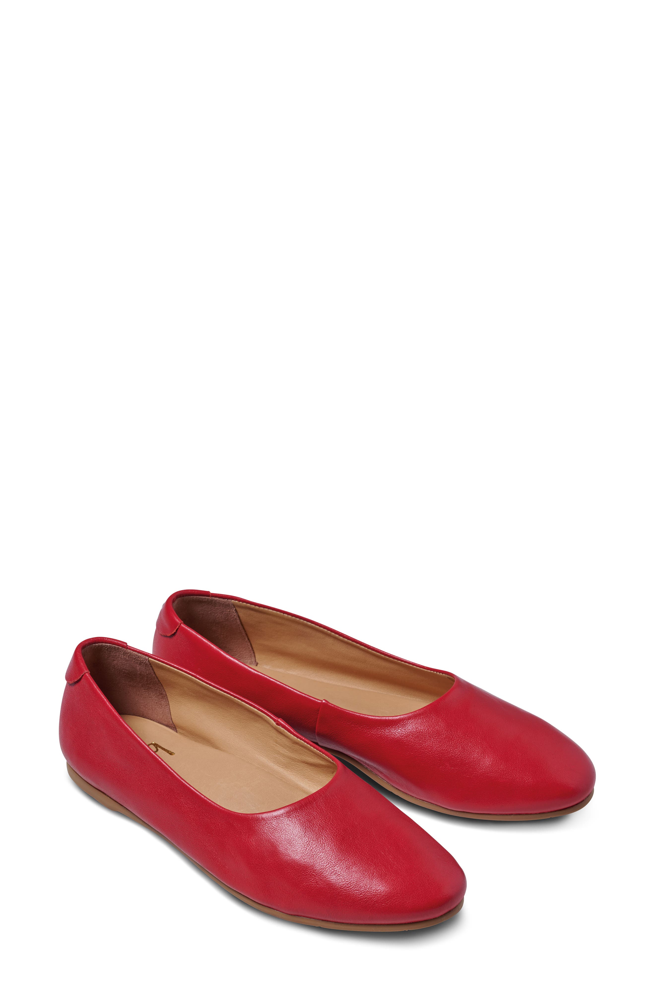 Swiftlet Leather Ballet Slipper, Main, color, LIPSTICK
