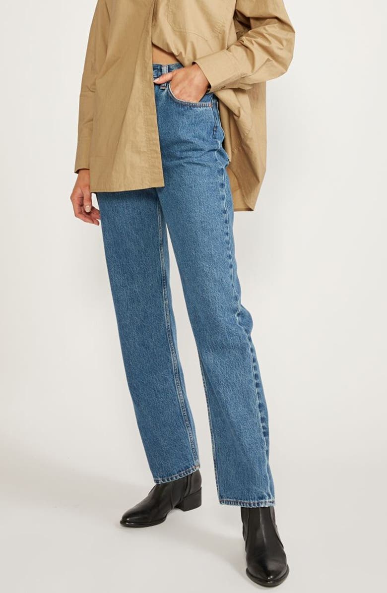 ÉTICA Carine Superhigh Waist Straight Leg Jeans, Alternate, color,