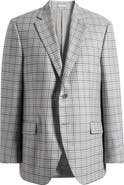 Peter Millar Flynn Classic Fit Grey & Brown Check Wool Sport Coat