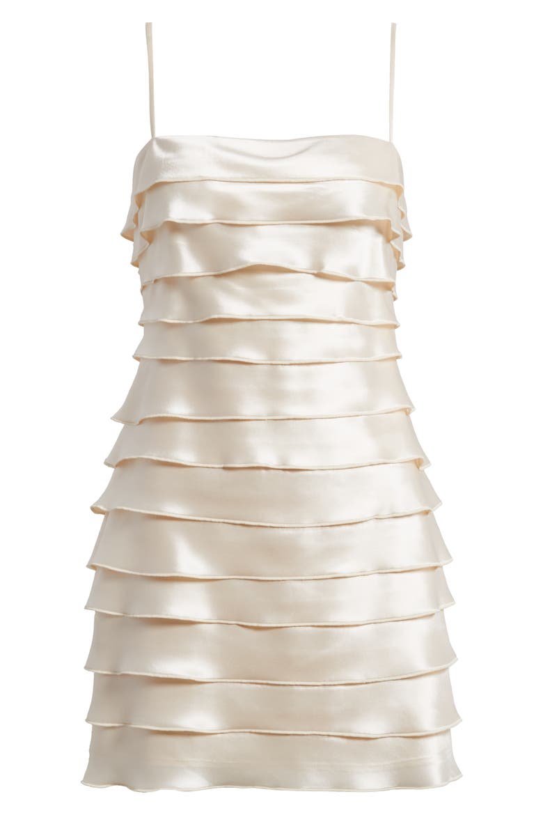 Rigs Tiered Satin Minidress, Alternate, color, PEARL