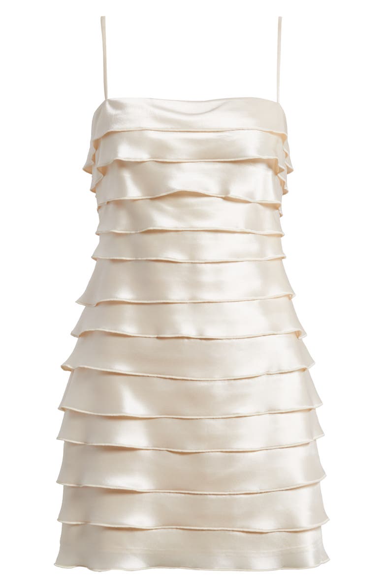 Acler Rigs Tiered Satin Minidress, Alternate, color, Pearl