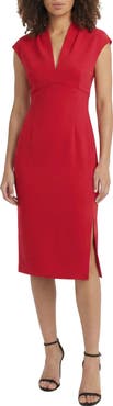 Maggy London Cap Sleeve Empire Waist Midi Dress
