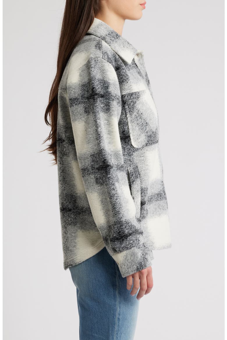 Plaid Fleece Shacket, Alternate, color, CREAM BLK CO PL2275