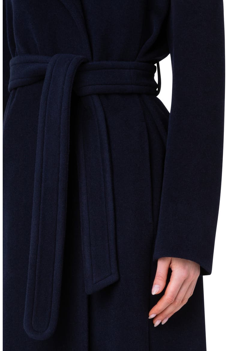 Belted Wool Blend Coat, Alternate, color, 079 NAVY