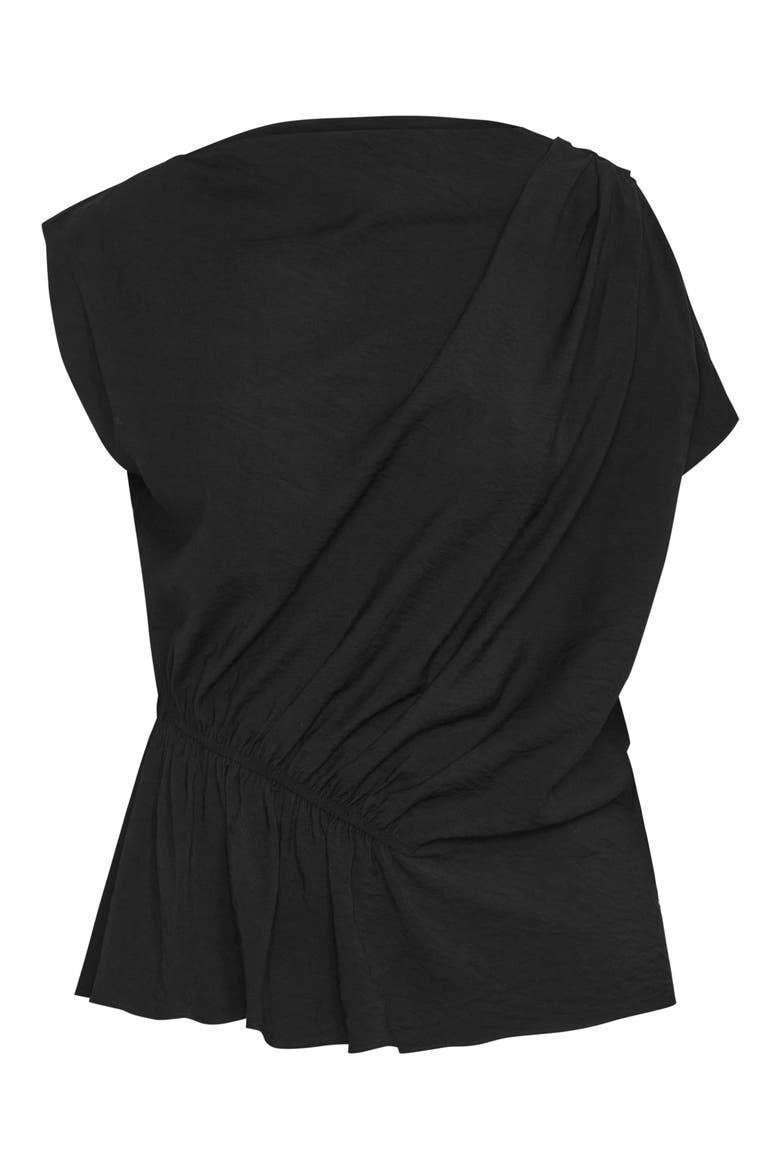 Ariel Asymmetric Woven Shirt, Alternate, color, BLACK