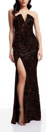 Dress the Population Fernanda Floral Sequin Strapless Evening Gown |  Nordstrom