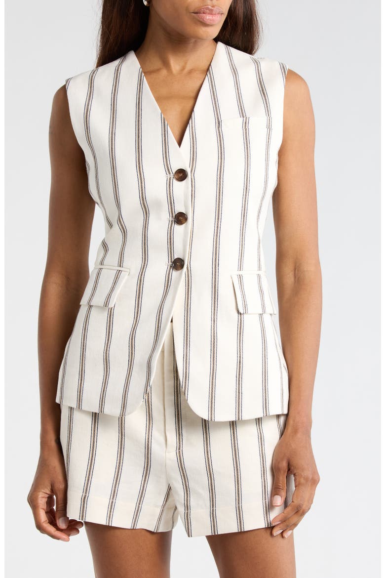 Noa Stripe Vest, Main, color, CREAM STRIPE