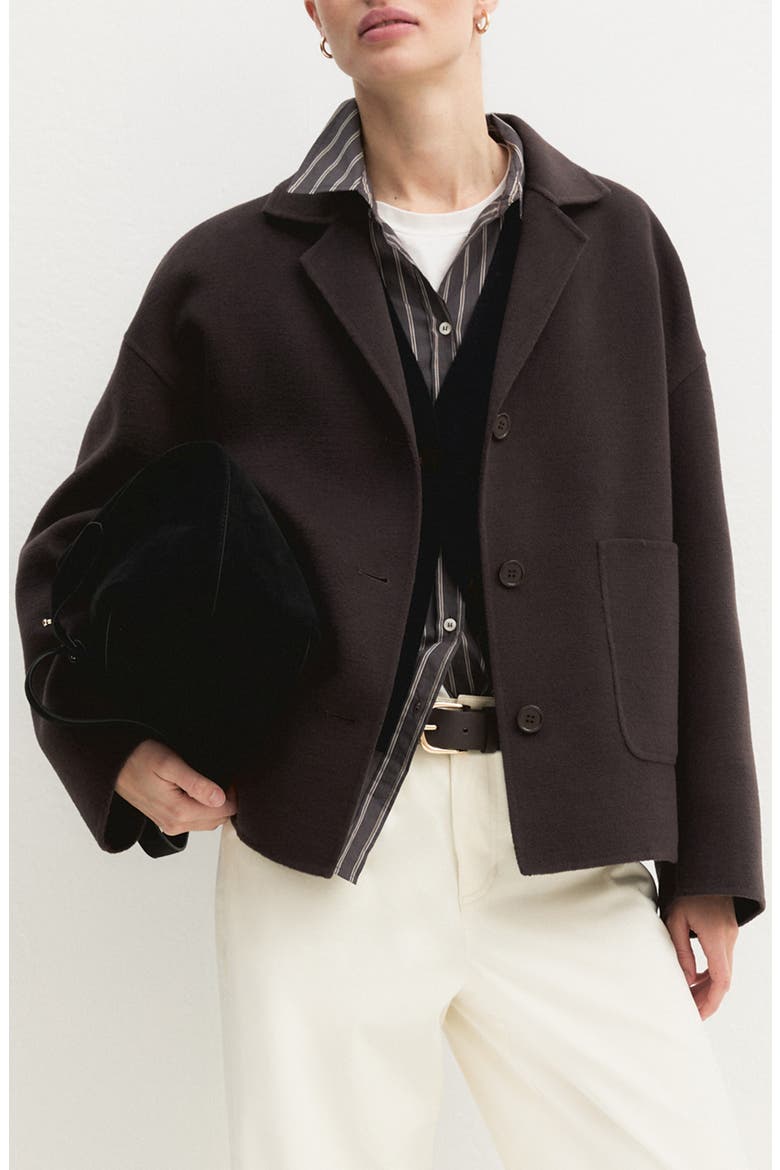 Flipper Notched Lapel Jacket, Main, color, DARK BROWN