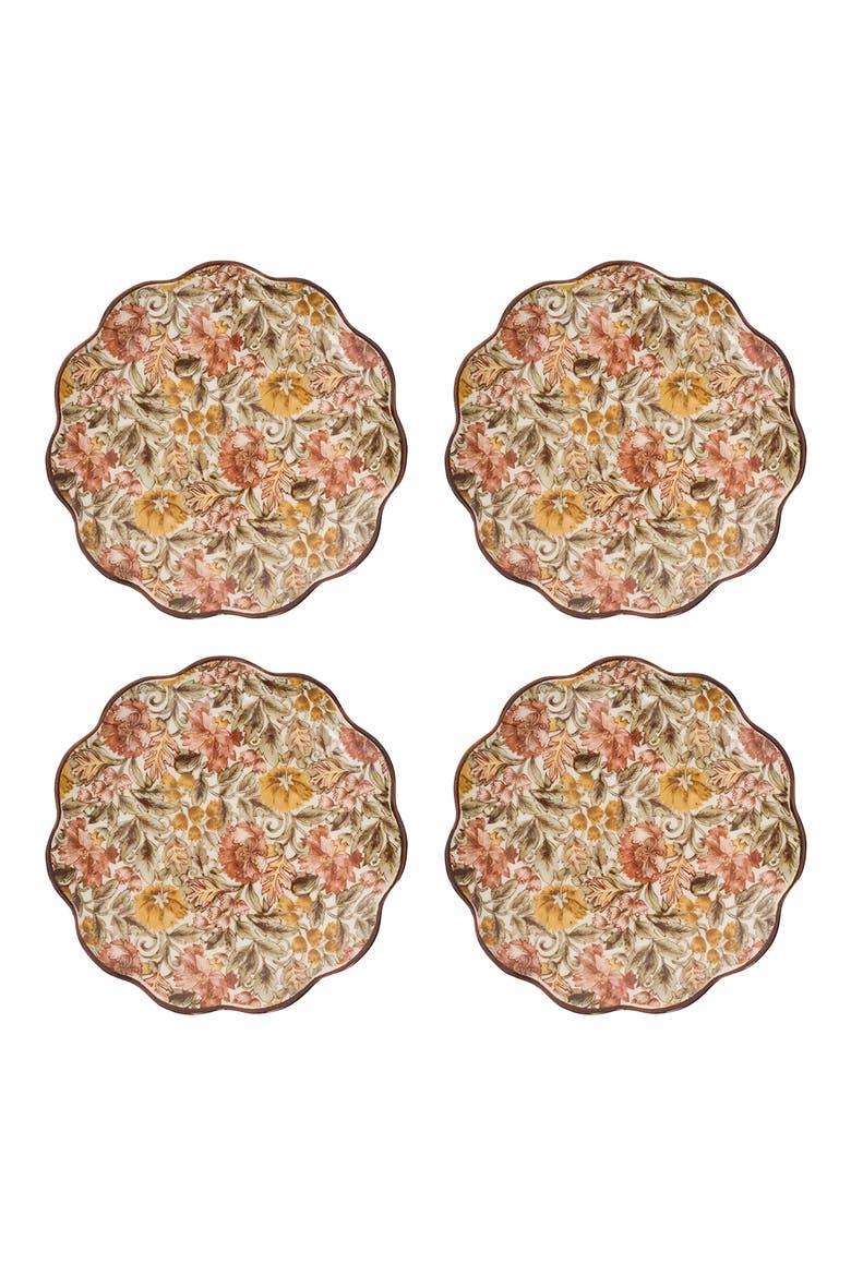 Willa Set of 4 Cocktail Plates, Main, color, AMBER