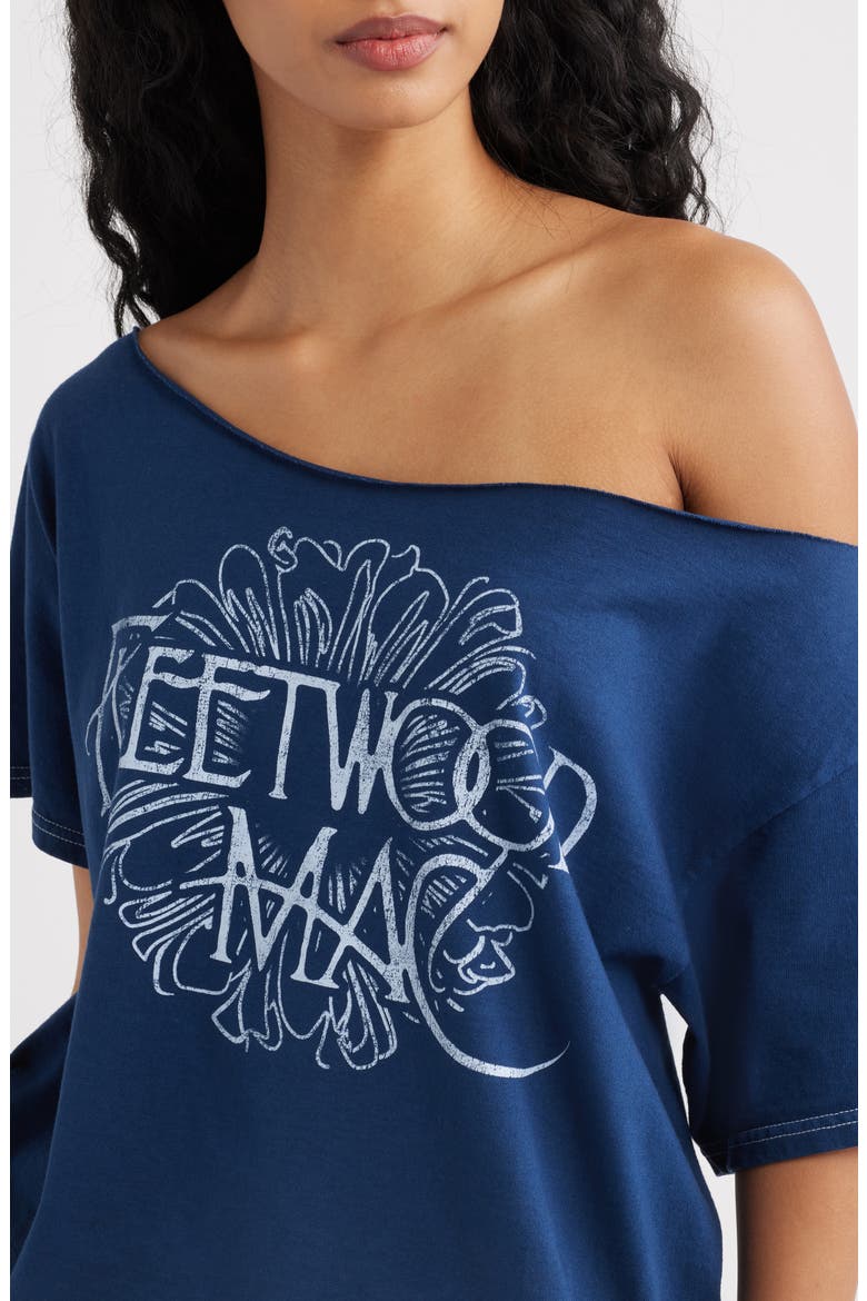 Fleetwood Mac Off the Shoulder Tee, Alternate, color, NAVY