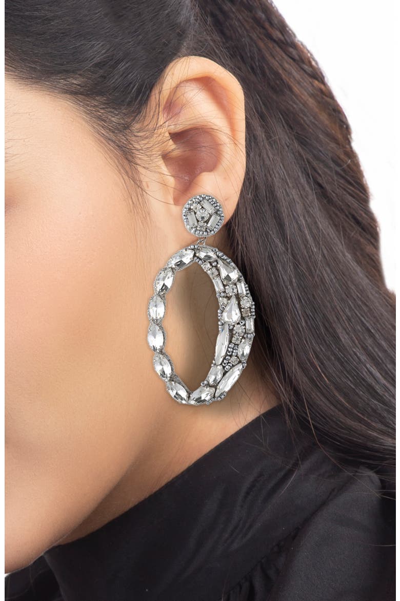 Freida Statement Drop Earrings, Alternate, color, SILVER