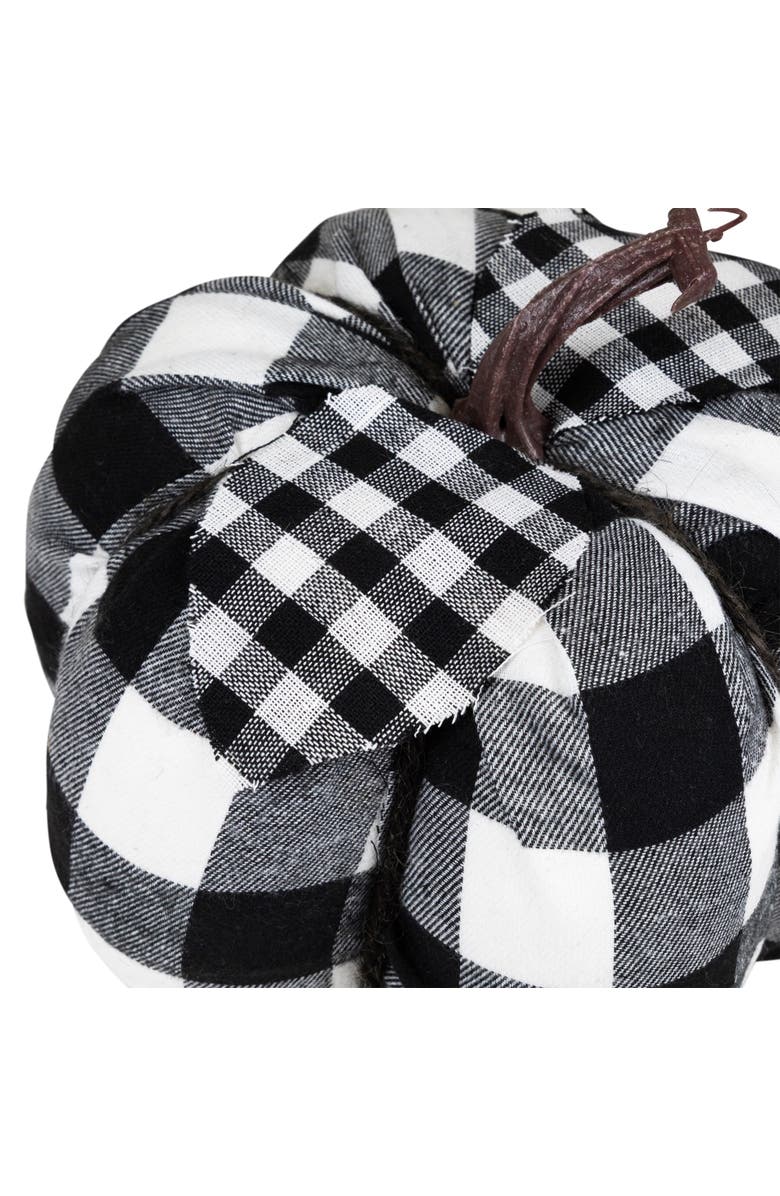 Northlight Buffalo Check Fall Harvest Pumpkin - 7" - Black and White, Alternate, color, 