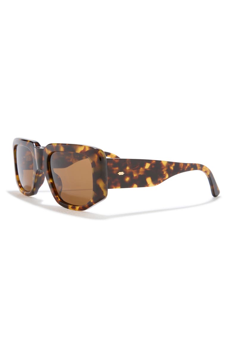 56mm Rectangle Sunglasses, Alternate, color, TORTOISESHELL BROWN