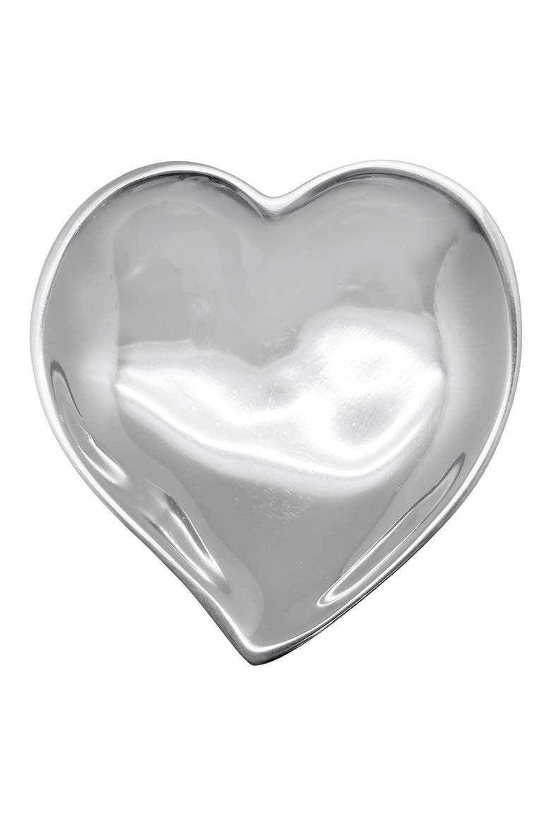 Heart Trinket Dish, Main, color, SILVER