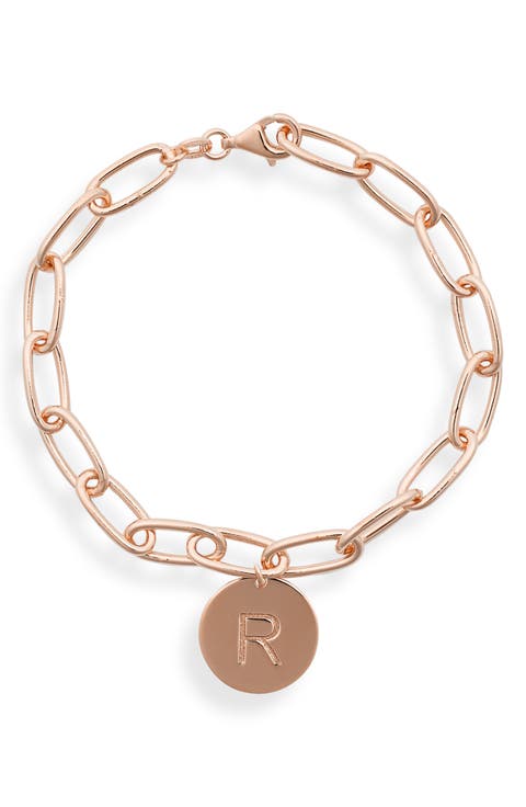 Initial Disc Charm Bracelet