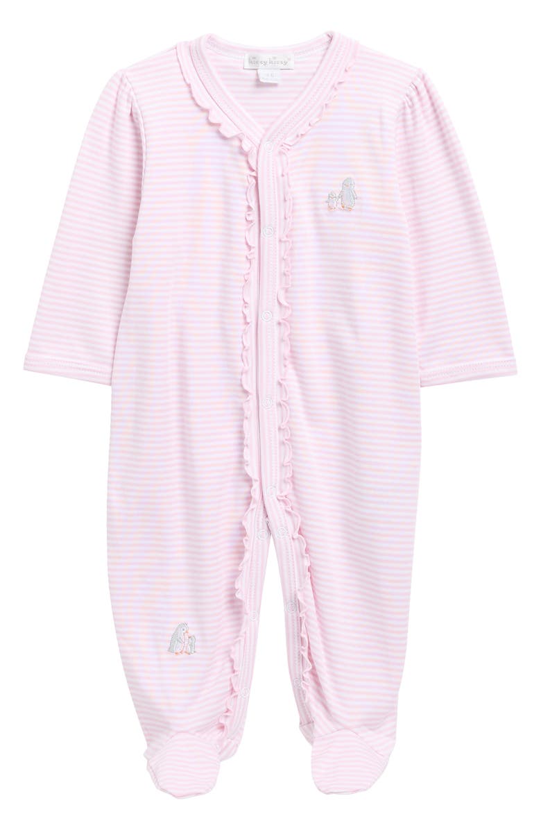 Kissy Kissy Pima Cotton Ruffle Footie, Main, color, Pink