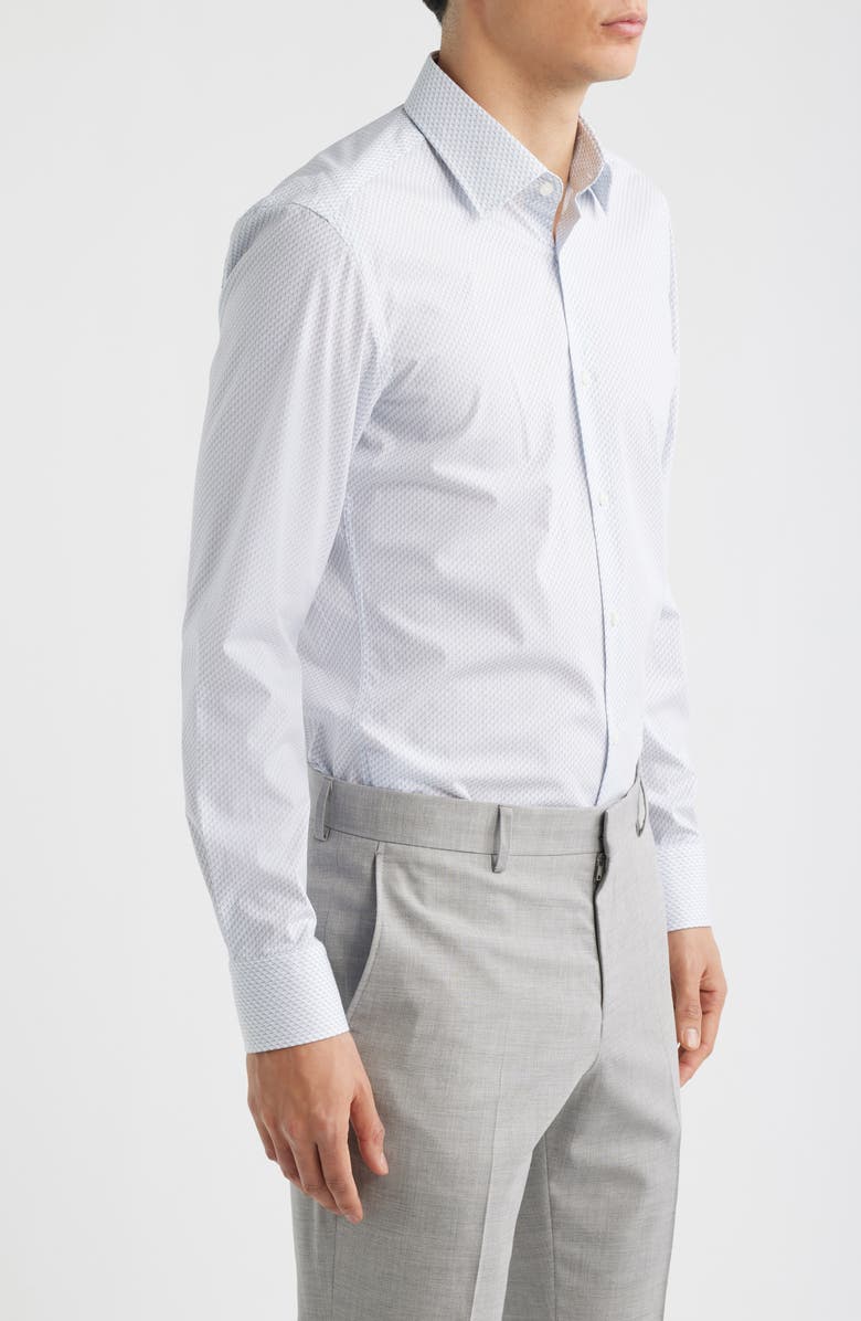 BOSS Hank Slim Fit Stretch Cotton Dress Shirt, Alternate, color, Light/ Pastel Blue