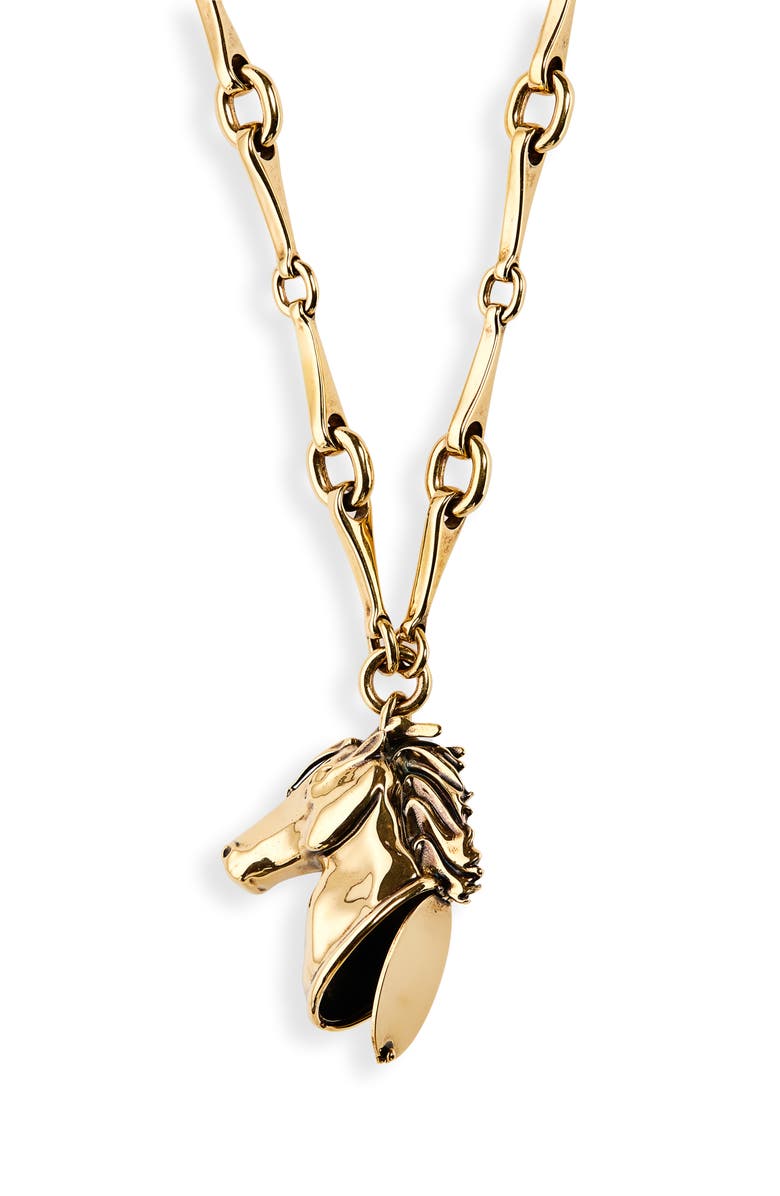 Chloé Horse Head Pendant Necklace, Alternate, color,