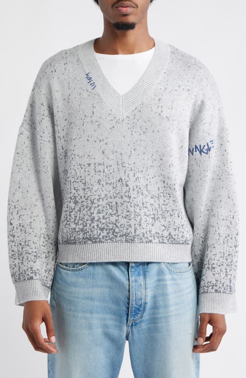 Gradient Boxy V-Neck Sweater