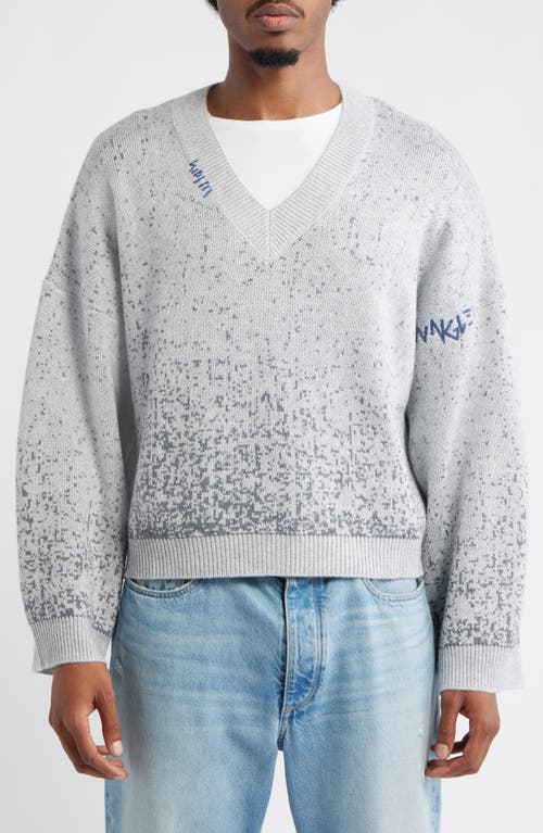 JUNGLES Gradient Boxy V-Neck Sweater in Grey  product