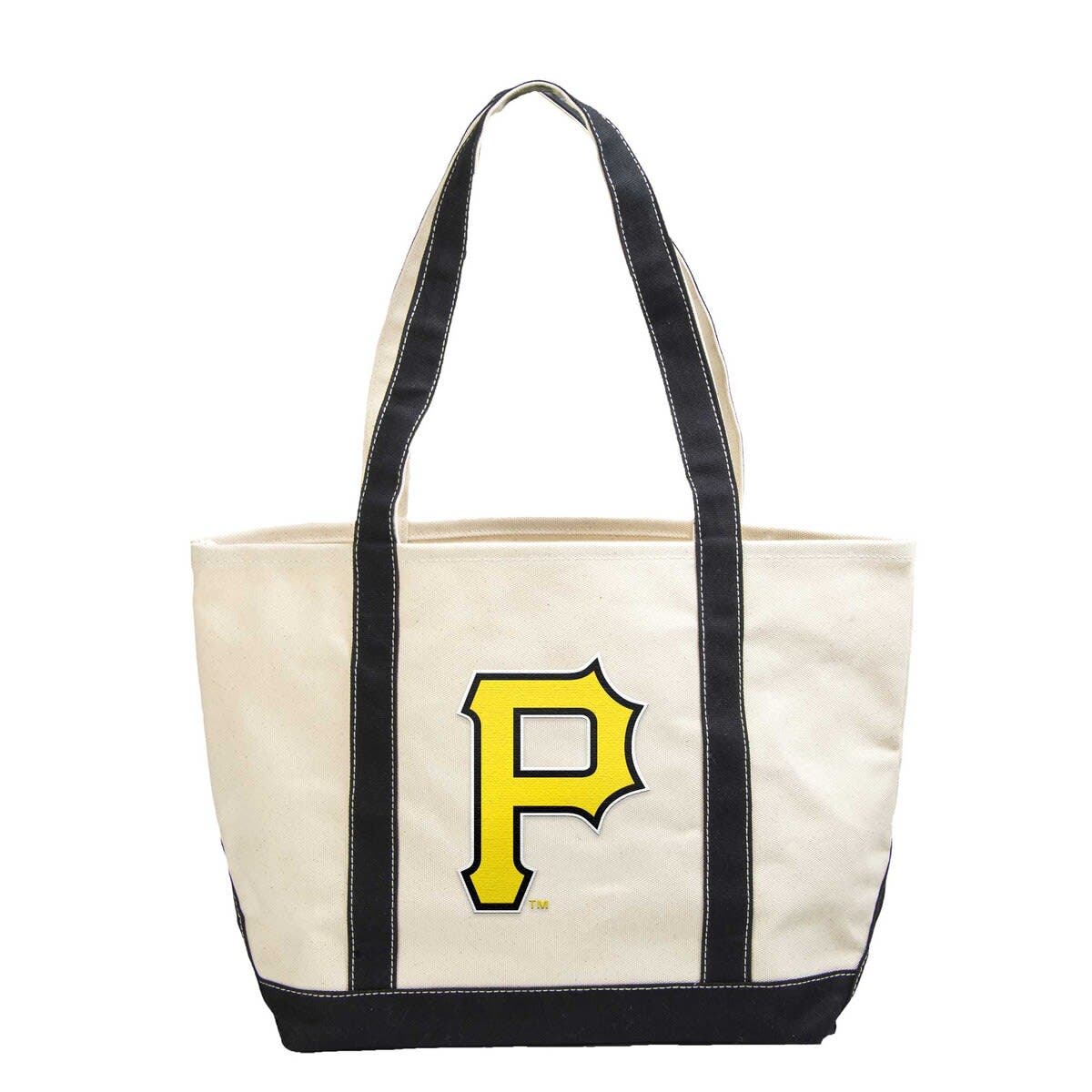 LOGO BRANDS Pittsburgh Pirates Canvas Tote Bag, Main, color, Black