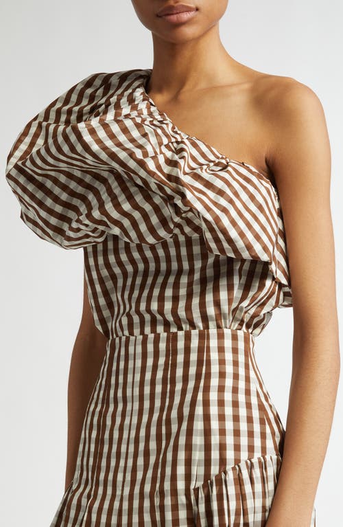 Lela Rose One-shoulder Top In Walnut