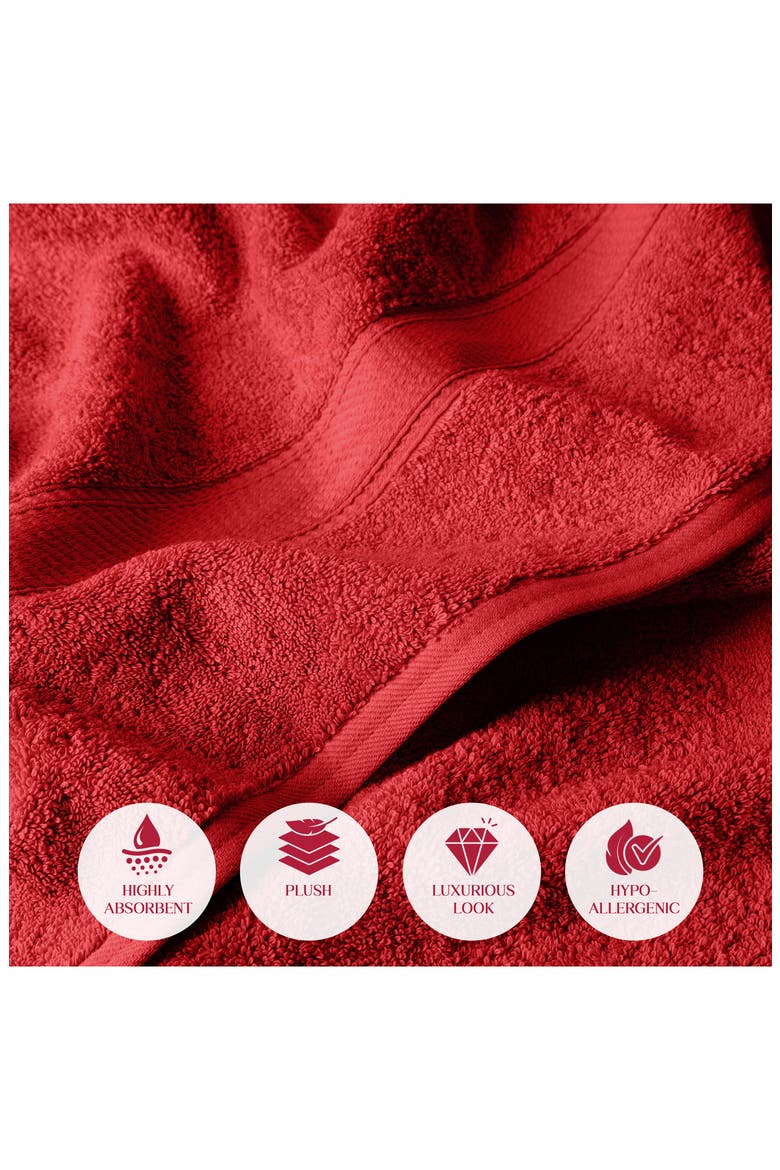 Egyptian Cotton 2-Pack Bath Towel Set, Alternate, color, RED