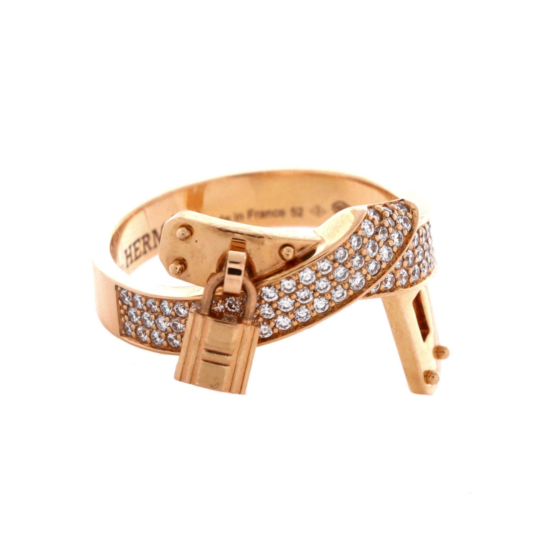Kelly Gavroche Ring 18K Rose Gold with Diamonds, Alternate, color, Metallic Gold