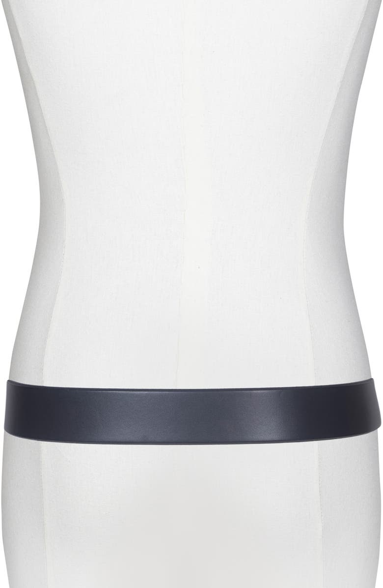 AllSaints Bevel Edge Leather Belt, Alternate, color, Raven Grey