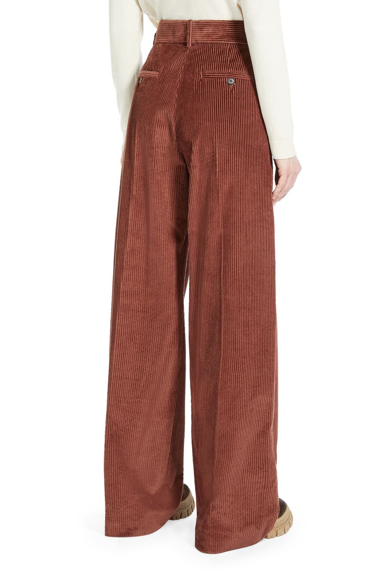 Tania Wide Leg Cotton Corduroy Pants, Alternate, color, BRICK RED