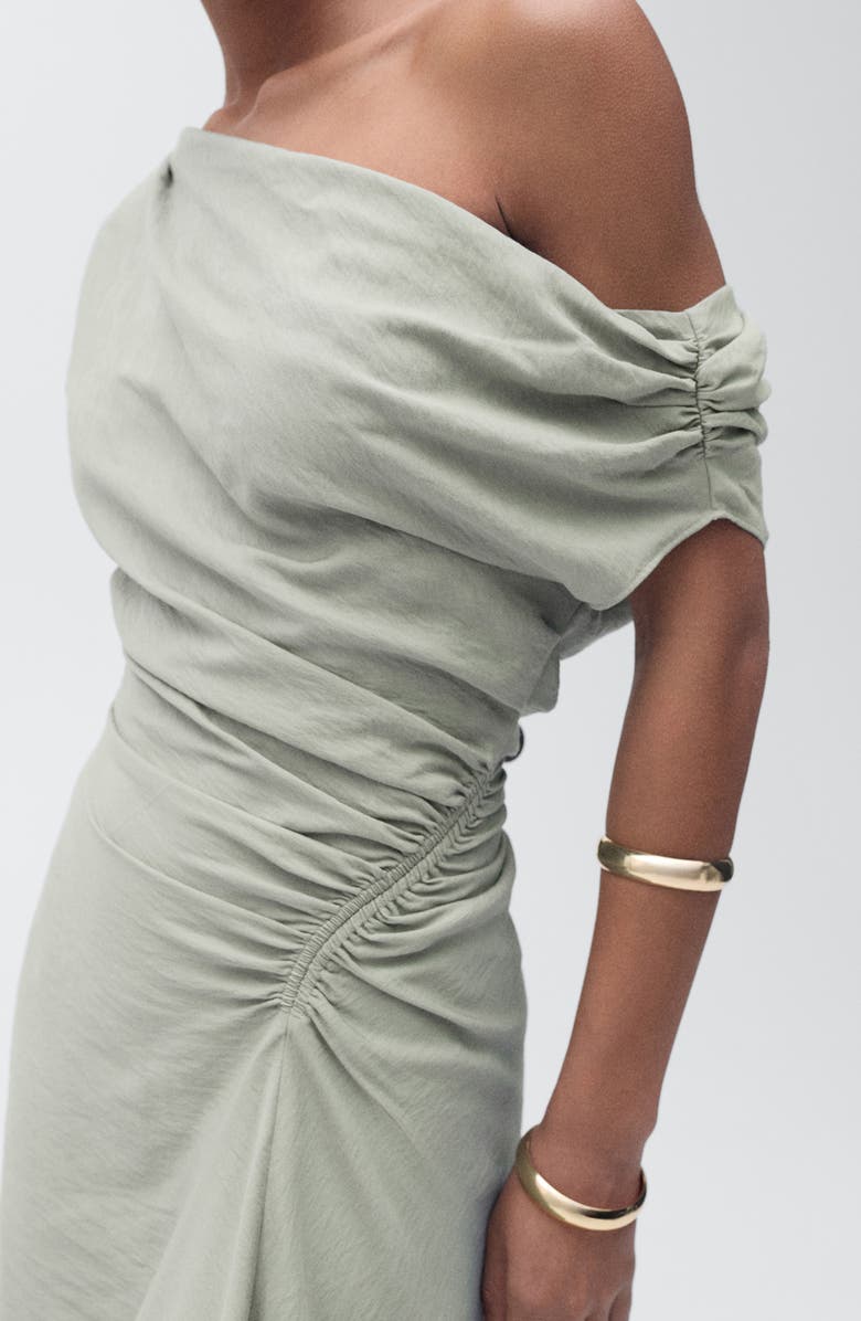 MANGO Asymmetric Drape One-Shoulder Minidress, Alternate, color,