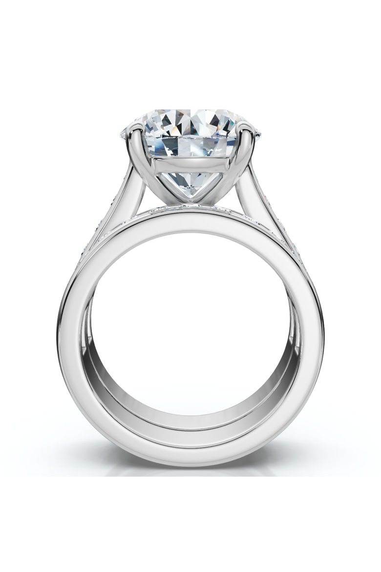 Certified 6Ct Sharon Diamond Engagement Wedding Ring Set Gold Lab Grown, Alternate, color, 10k White Gold