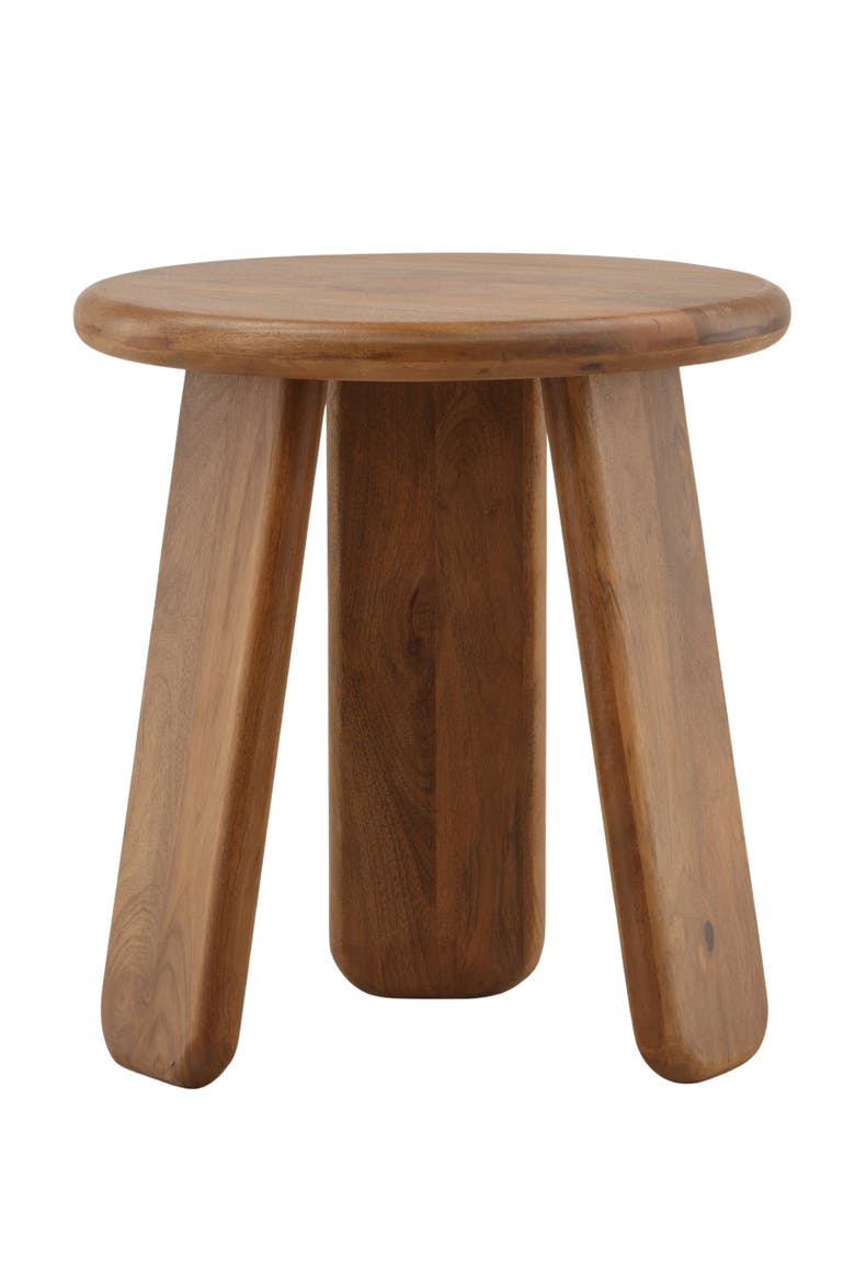 Winslow Mango Wood Round Side Table, Alternate, color, Brown