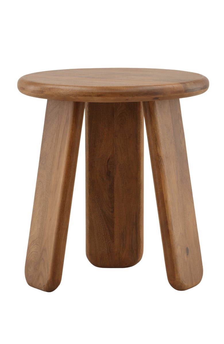 Dovetail Furniture Winslow Mango Wood Round Side Table, Alternate, color, Brown