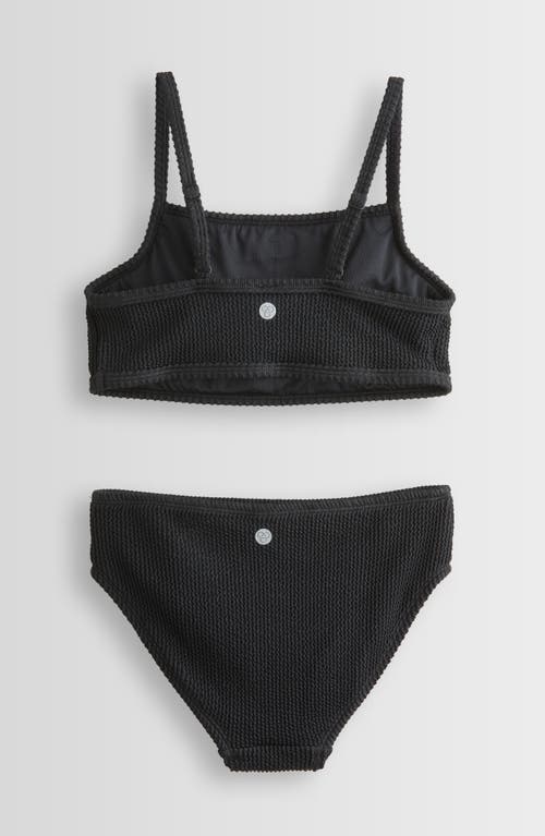 Zella Girl Kids' Textured Two-piece Swimsuit In Black