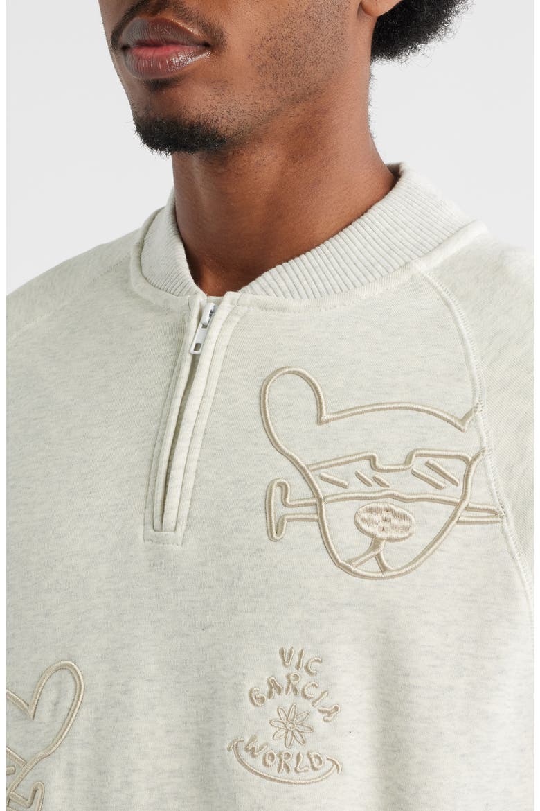 Chopped & Screwed Quarter Zip Pullover, Alternate, color, HEATHER OATMEAL
