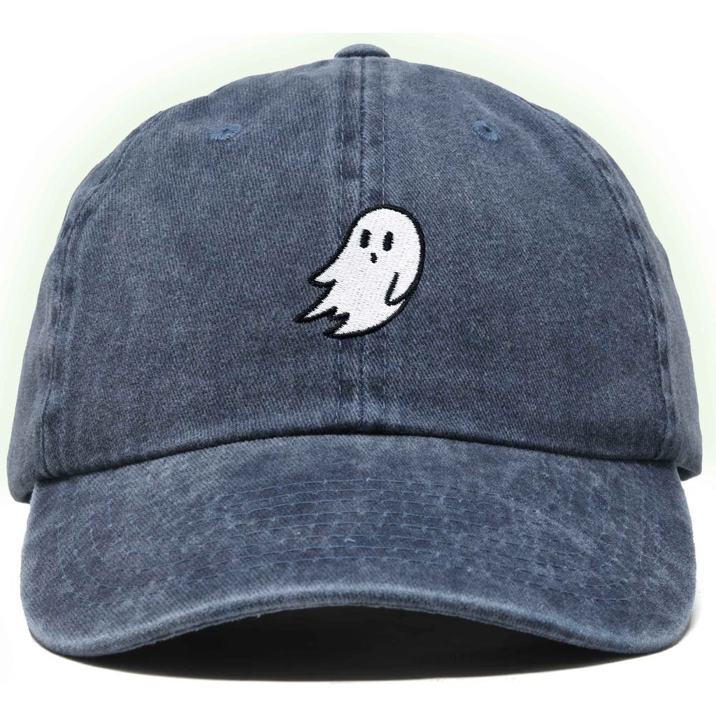 Dalix Ghost Dad Hat In Washed Navy Blue