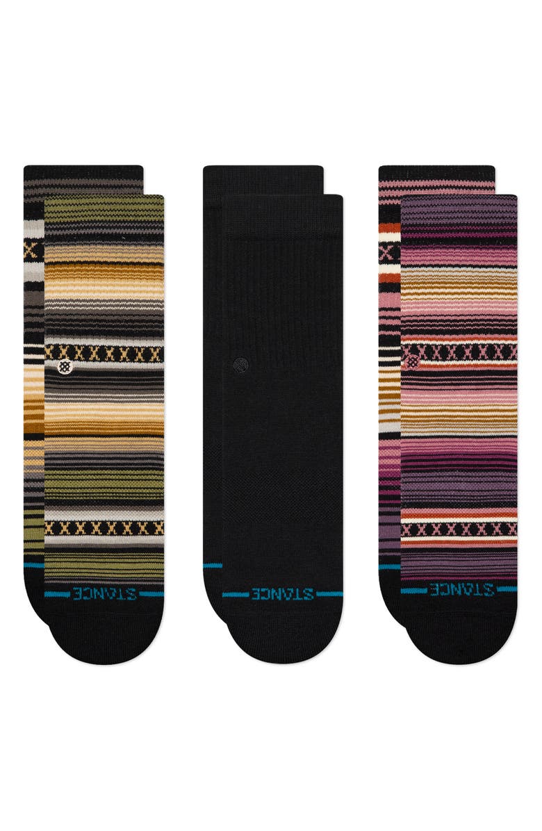 Stance Kids' Icon Assorted 3-Pack Crew Socks, Main, color, 