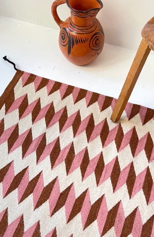 ARCHIVE NEW YORK ARCHIVE NEW YORK TEO PINK AND UMBER HANDWOVEN FLATWEAVE WOOL RUG