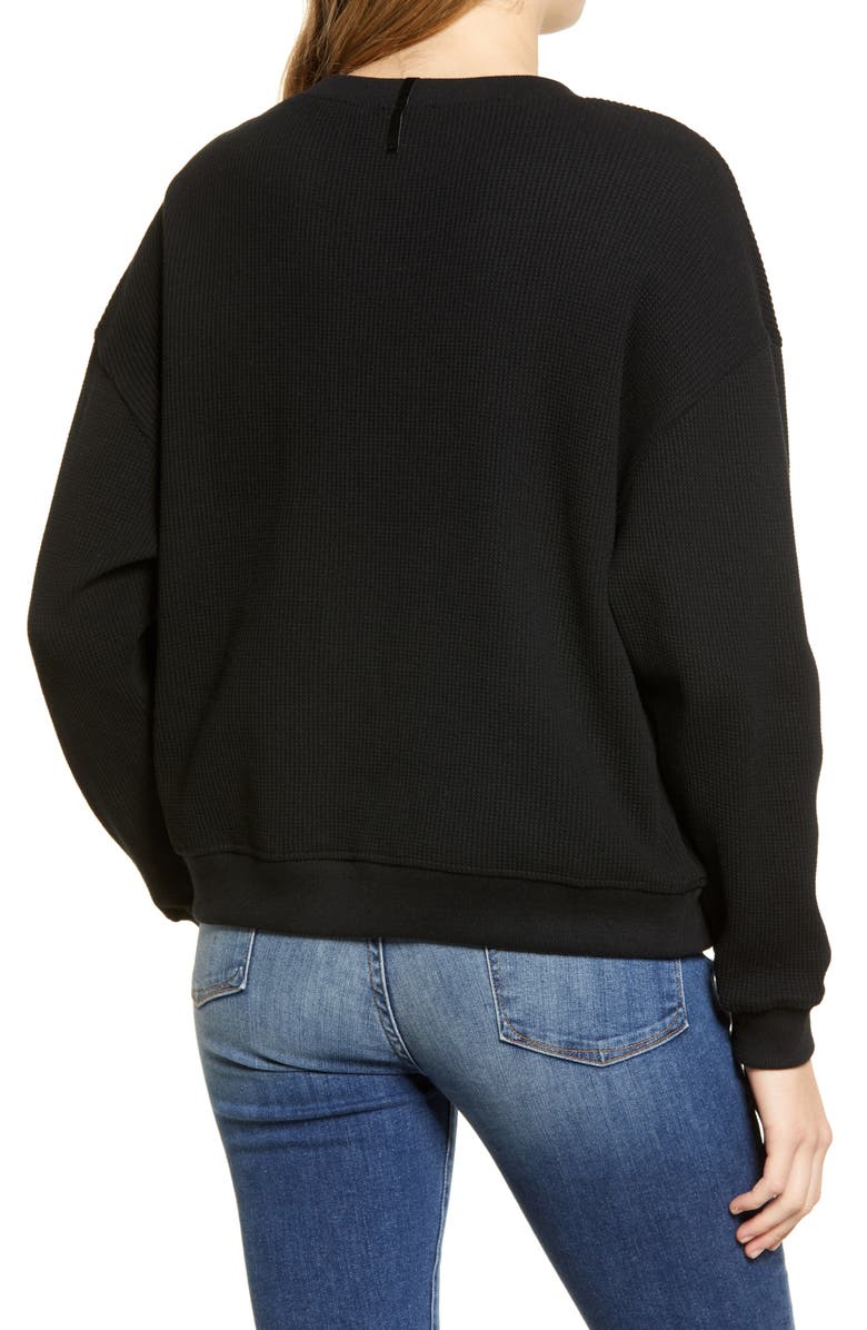 ASKK NY Waffle Knit Sweatshirt, Alternate, color, 