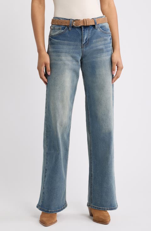 Britney Belted Wide Leg Jeans