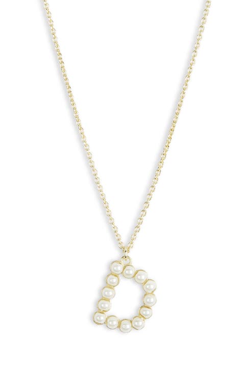 Imitation Pearl Initial Pendant Necklace