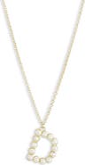 MESHMERISE Imitation Pearl Initial Pendant Necklace