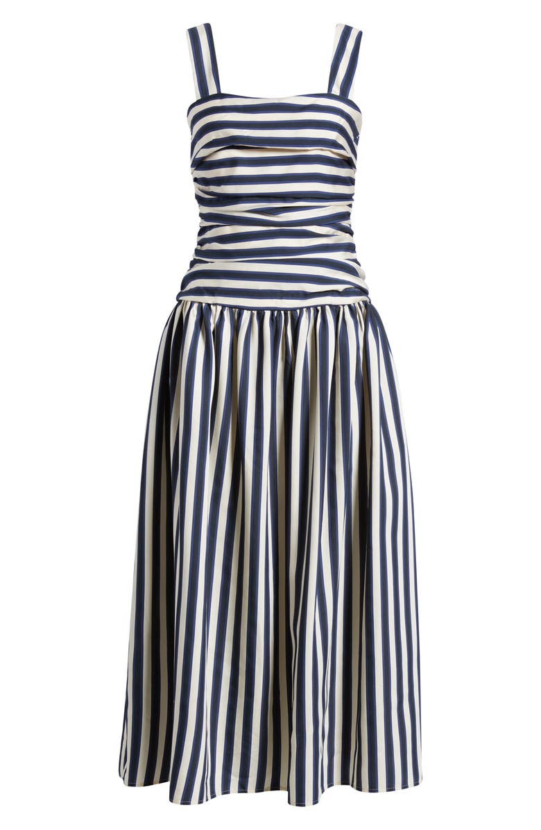 Lucy Paris Georgie Stripe Midi Dress, Alternate, color, Navy Stripe