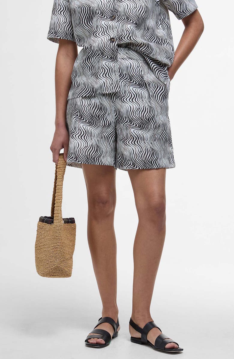 Barbour Romy Cotton Blend Shorts, Alternate, color, Monochrome Print
