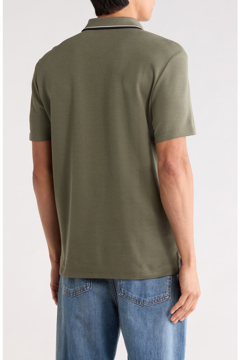 Tipped Collar Cotton Blend Polo, Alternate, color, DUSTY OLIVE